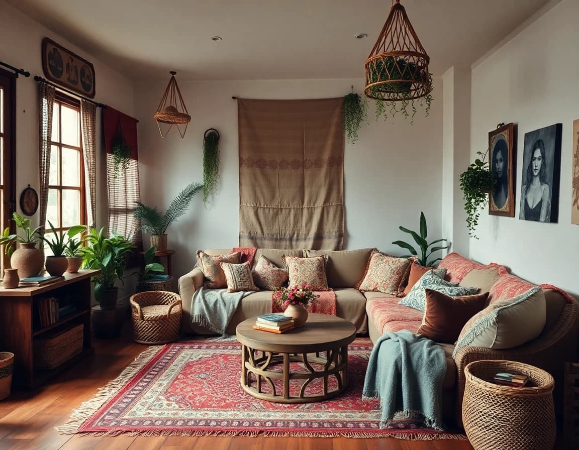 Warm Bohemian Example - DecorAI - AI Interior Design